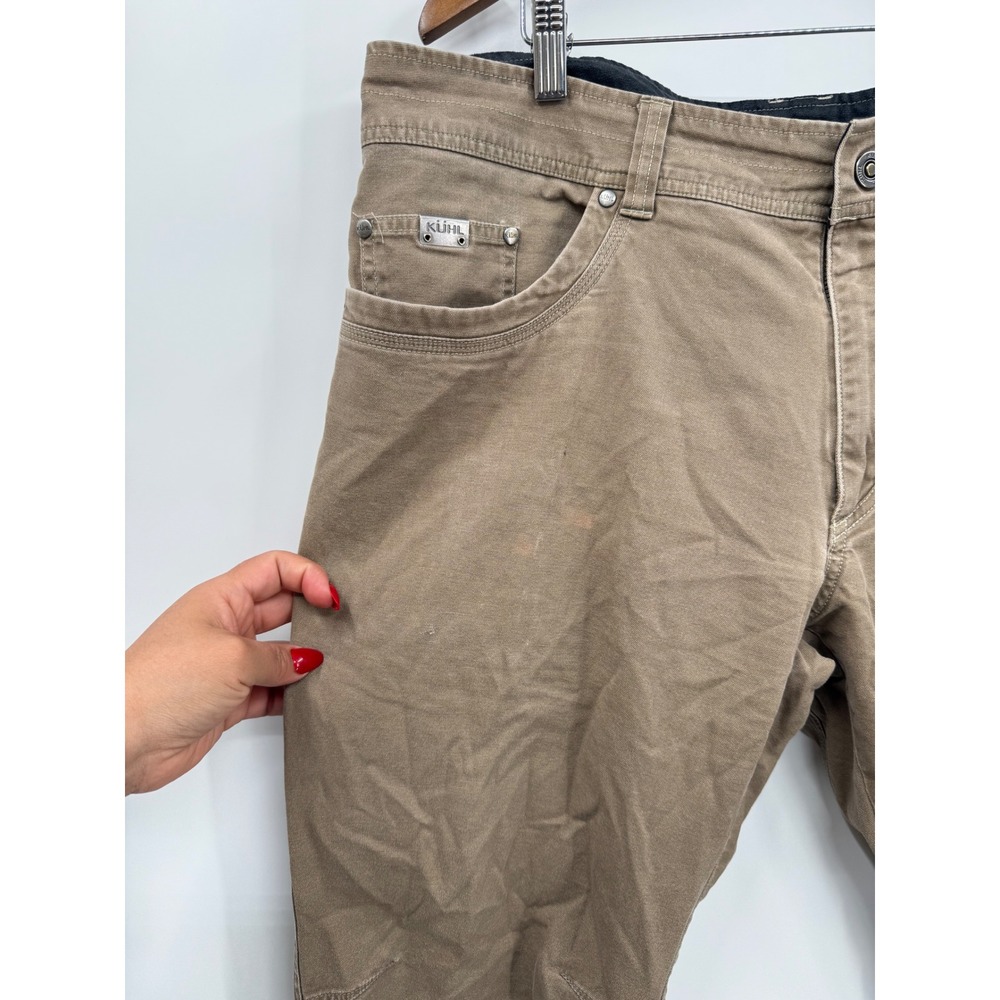 Kuhl 38x32 Rydr Pants Mens Khaki Tan Articulated Knee Canvas Workwear Hiking - Picture 5 of 10